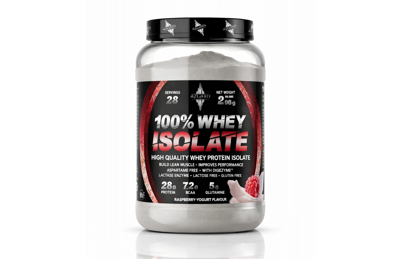 azgard 100 whey isolate protein powder supplement 2lbs