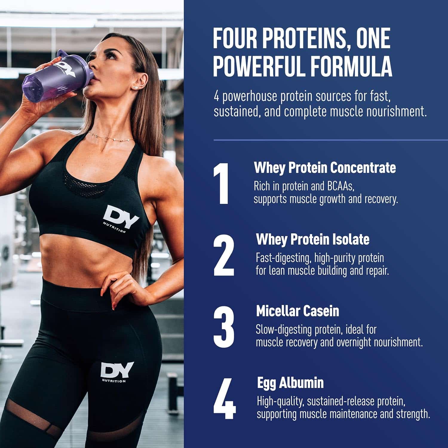 81W5JhUSGqL._AC_SL1500_ DY Nutrition Protein – Concentrate, Isolate & Casein for Complete Muscle Support