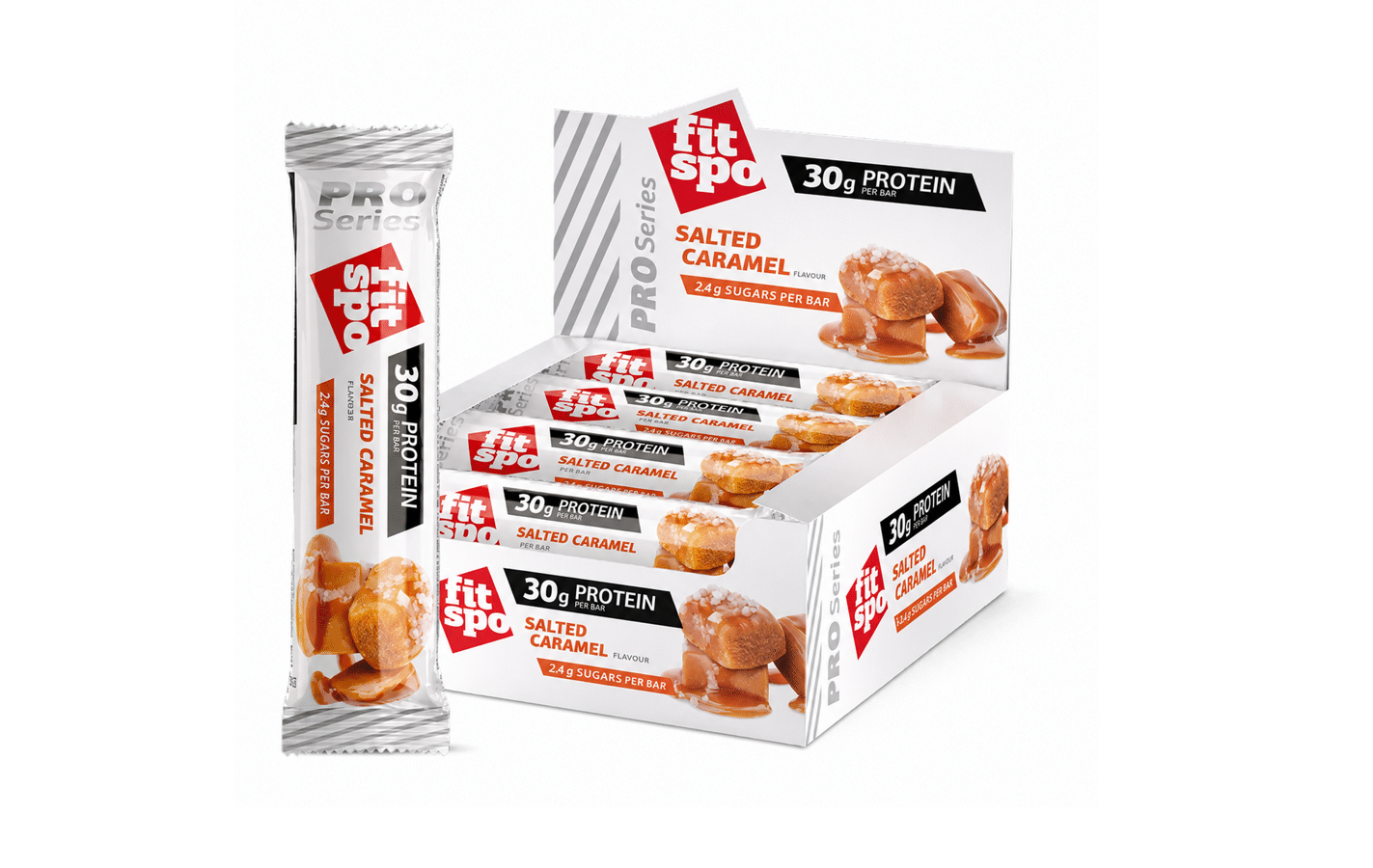 FitSpo PRO Salted Caramel Protein Bar 12 x 85g