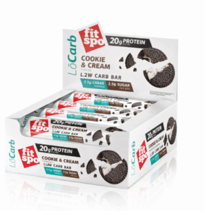 Untitled-1 FitSpo Low Carb Protein Bar Cookies and Cream 20g protein snack box