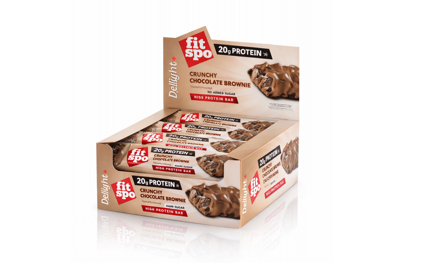 FitSpo Delight Crunchy Chocolate Brownie protein bar 20g protein snack box