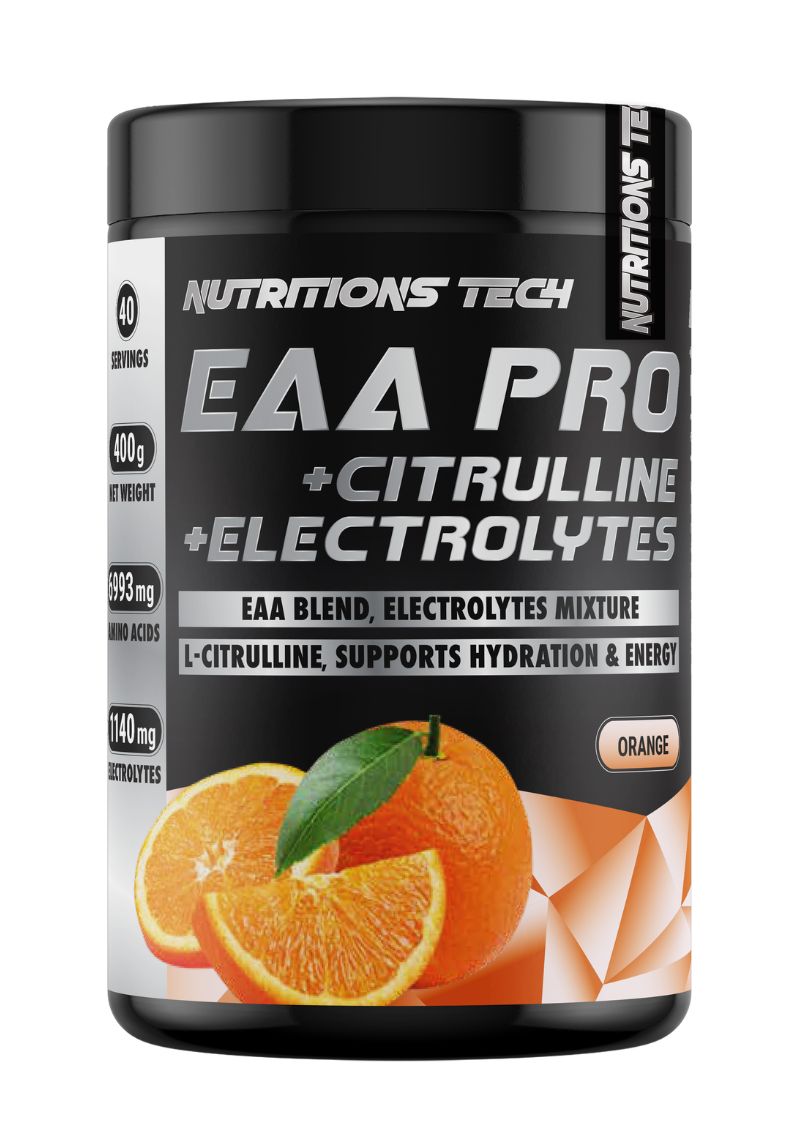 eaa-pro-nutritionstech-orange EAA PRO Citrulline Electrolyte 400g amino acid powder supplement