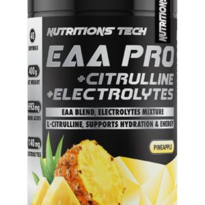 eaa-pro-nutritionstech-pineapple EAA PRO Citrulline Electrolyte 400g amino acid powder supplement