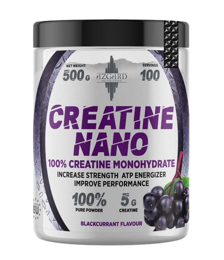 AZGARD Creatine Nano Monohydrate Blackcurrant 500g creatine supplement powder