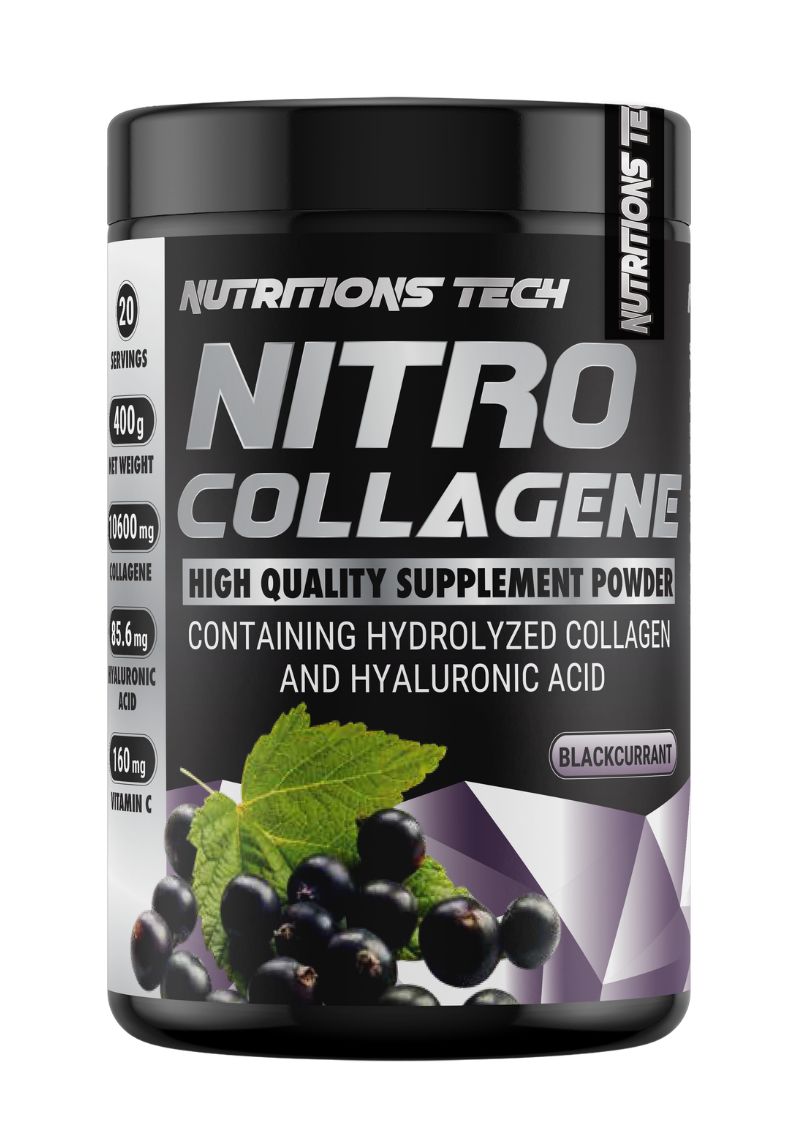 nitro-collagen-black-currant NITRO COLLAGENE 400g collagen powder Blackcurrant with vitamin C and hyaluronic acid supplement