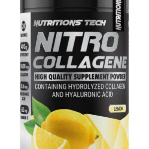 nitro-collagen-lemon NITRO COLLAGENE 400g collagen powder Lemon with vitamin C and hyaluronic acid supplement