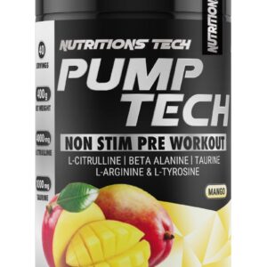 pump-tech-mango PUMP TECH NO STIM Pre-Workout 400g caffeine-free pump formula