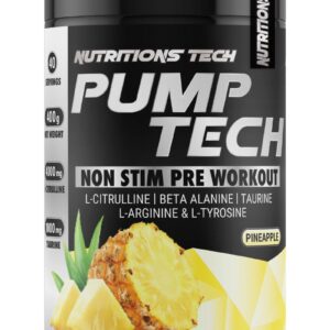 pump-tech-pineapple PUMP TECH NO STIM Pre-Workout 400g caffeine-free pump formula