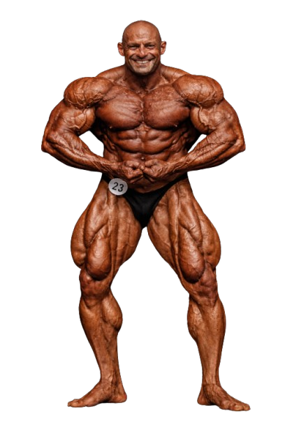 Aristos Aristeidou IFBB bodybuilding pose in 2005