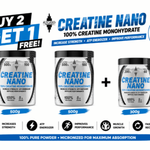 BUY 2 GET 1 FREE AZGARD Creatine Nano Powder 2 × 500g + 1 × 300g Unflavoured | VIP Supplements Cyprus