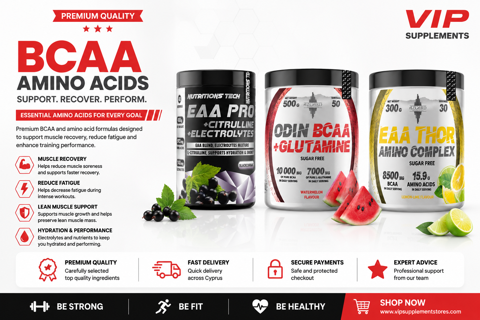 Premium BCAA and Amino Acids in Cyprus