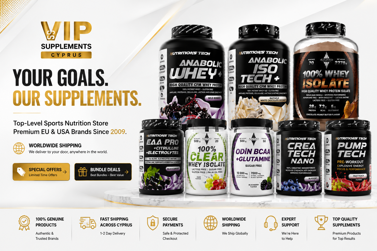 Premium Fitness Supplements | VIP Supplements Cyprus