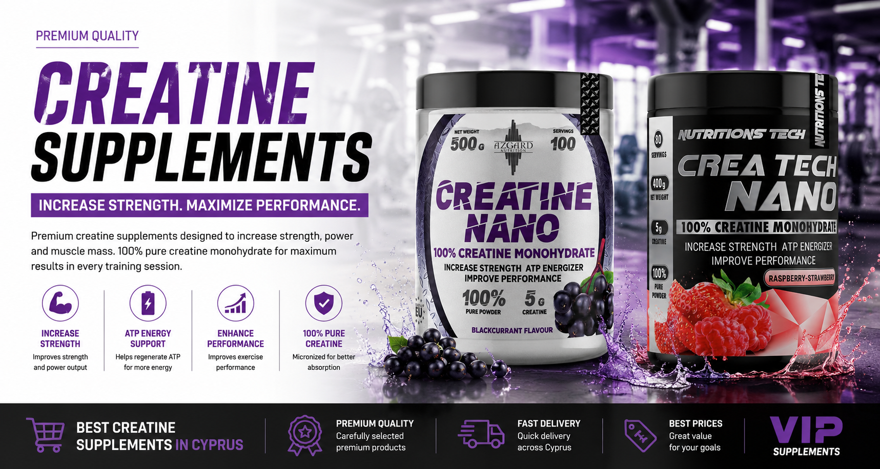 Premium Creatine Supplements in Cyprus