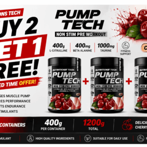 BUY 2 GET 1 FREE ANABOLIC PUMP TECH Cherry 400g Stimulant-Free Pre-Workout | VIP Supplements Cyprus