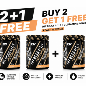 BUY 2 GET 1 FREE HIT BCAA 4:1:1 + Glutamine 450g Peach | VIP Supplements Cyprus