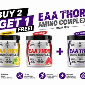 BUY 2 GET 1 FREE EAA Thor Amino Complex 300g Lemon Lime Watermelon Black Currant | VIP Supplements Cyprus