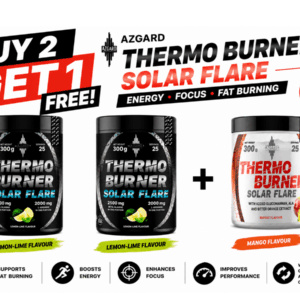BUY 2 GET 1 FREE AZGARD Thermo Burner Solar Flare 300g Lemon-Lime Mango | VIP Supplements Cyprus