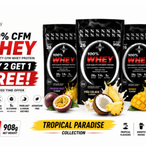BUY 2 GET 1 FREE AZGARD 100% CFM Whey Protein 908g Tropical Paradise Bundle Cyprus