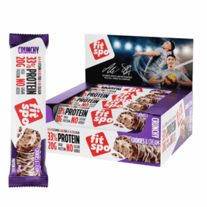 FitSpo CRUNCHY Protein Bar Cookies & Cream 12 x 60g