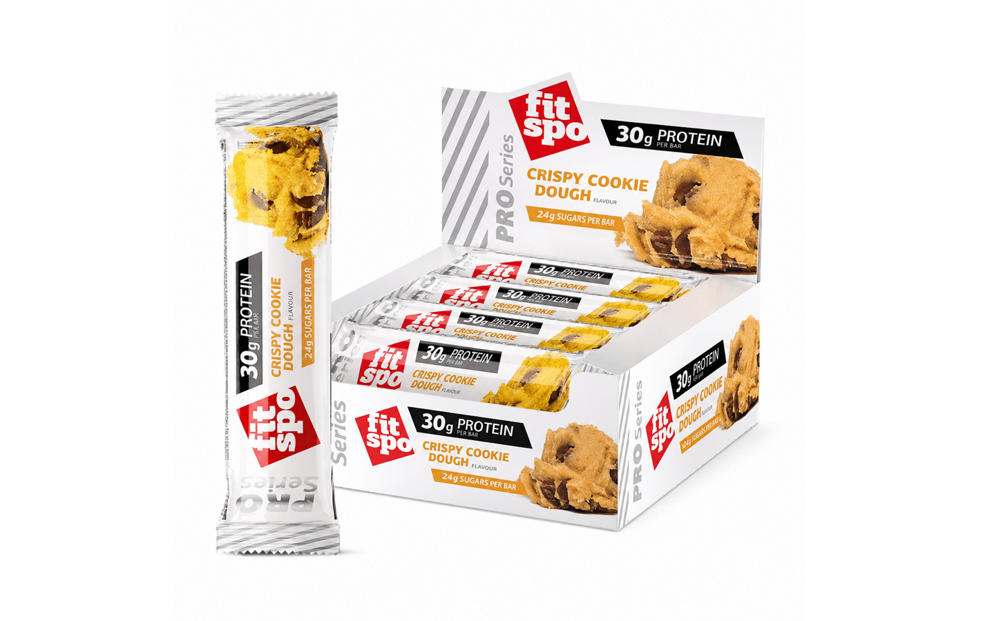 FitSpo PRO Cookie Dough Protein Bar 12 x 85g