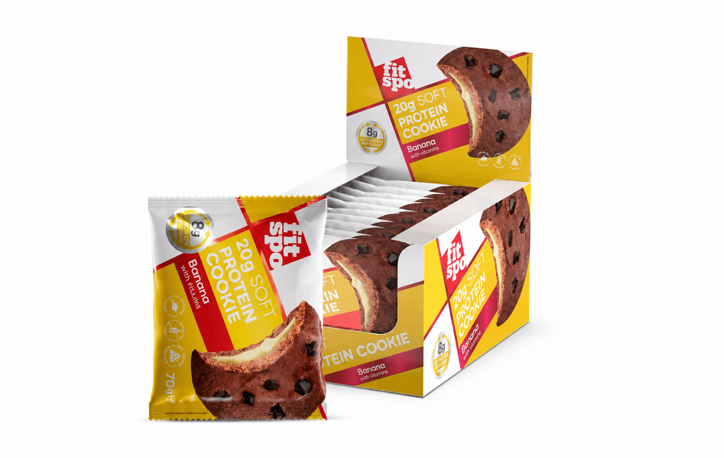 FitSpo Banana Protein Cookie 10 x 70g